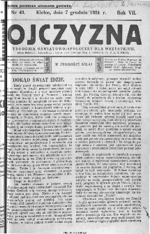 Ojczyzna : tygodnik oświatowo-społeczny dla wszystkich, 1924, nr 49