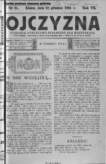 Ojczyzna : tygodnik oświatowo-społeczny dla wszystkich, 1924, nr 51