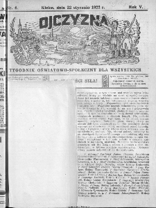 Ojczyzna : tygodnik oświatowo-społeczny dla wszystkich, 1922, nr 4