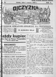 Ojczyzna : tygodnik oświatowo-społeczny dla wszystkich, 1922, nr 10