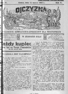 Ojczyzna : tygodnik oświatowo-społeczny dla wszystkich, 1922, nr 11