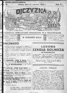 Ojczyzna : tygodnik oświatowo-społeczny dla wszystkich, 1922, nr 26