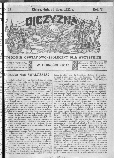 Ojczyzna : tygodnik oświatowo-społeczny dla wszystkich, 1922, nr 29