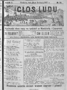 Głos Ludu, 1907, nr 33