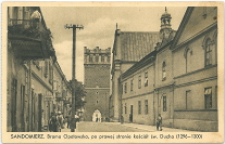 Sandomierz. Brama Opatwska, po prawej stronie kości&oacute;ł św. Ducha (1296-1300)