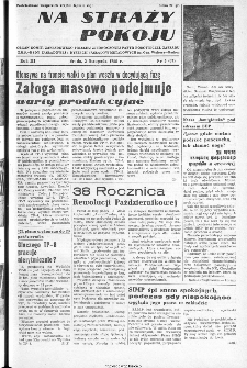 Na Straży Pokoju : organ Komitetu Fabrycznego Polskiej Zjednoczonej Partii Robotniczej, Rady Zakładowej, Dyrekcji i Zarządu ZMP Zakład&oacute;w Metalowych im. gen. Waltera, Radom, 1955, nr 5