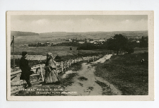 Łysa-G&oacute;ra. Widok na m. Słupię.(Starożytna figura pielgrzyma).