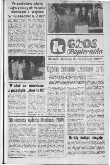 Głos Papiernika : organ Samorządu Robotniczego Kieleckich Zakładów Wyrobów Papierowych, 1982, nr 4 (170)