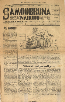Samoobrona Narodu : tygodnik og&oacute;lno-społeczny wszystkich stan&oacute;w : Poznań, Kalisz, Ł&oacute;dź [...], 1938, nr 35