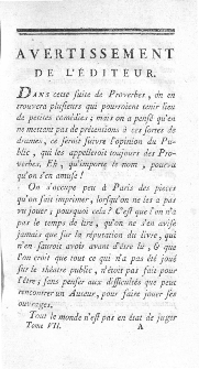 Proverbes Dramatiques. T. 7.