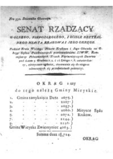 Dziennik Rządowy Wolnego Miasta Krakowa i jego okręgu 1816