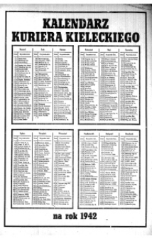 Kalendarz Kuriera Kieleckiego na rok 1942